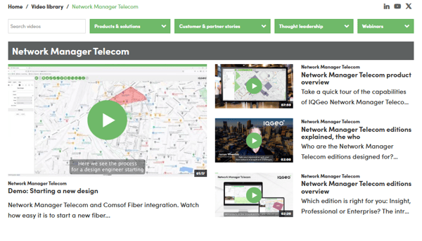 IQGeoNetwork Manager Telecom ビデオ