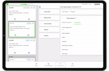IQGeoを使用した、割り当てられた作業タスクのモバイル表示Workflow Manager