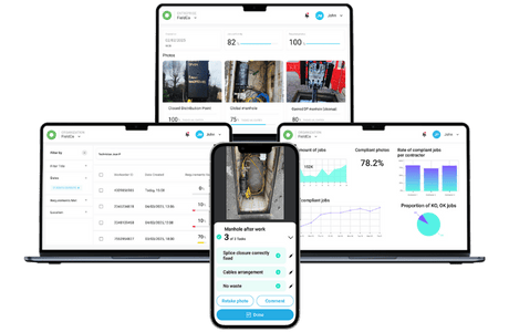 ノートパソコンと携帯電話でのDeepomatic Lens 製品のスクリーンショット
