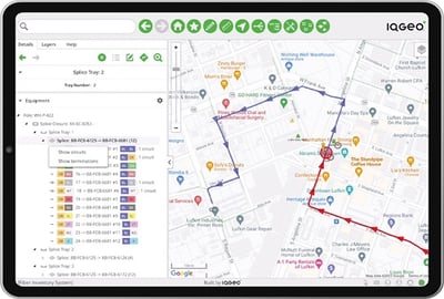 IQGeo-Network-Manager-テレコム-スプライス-トレイ-コネクション-テーブル-ビュー-492X332