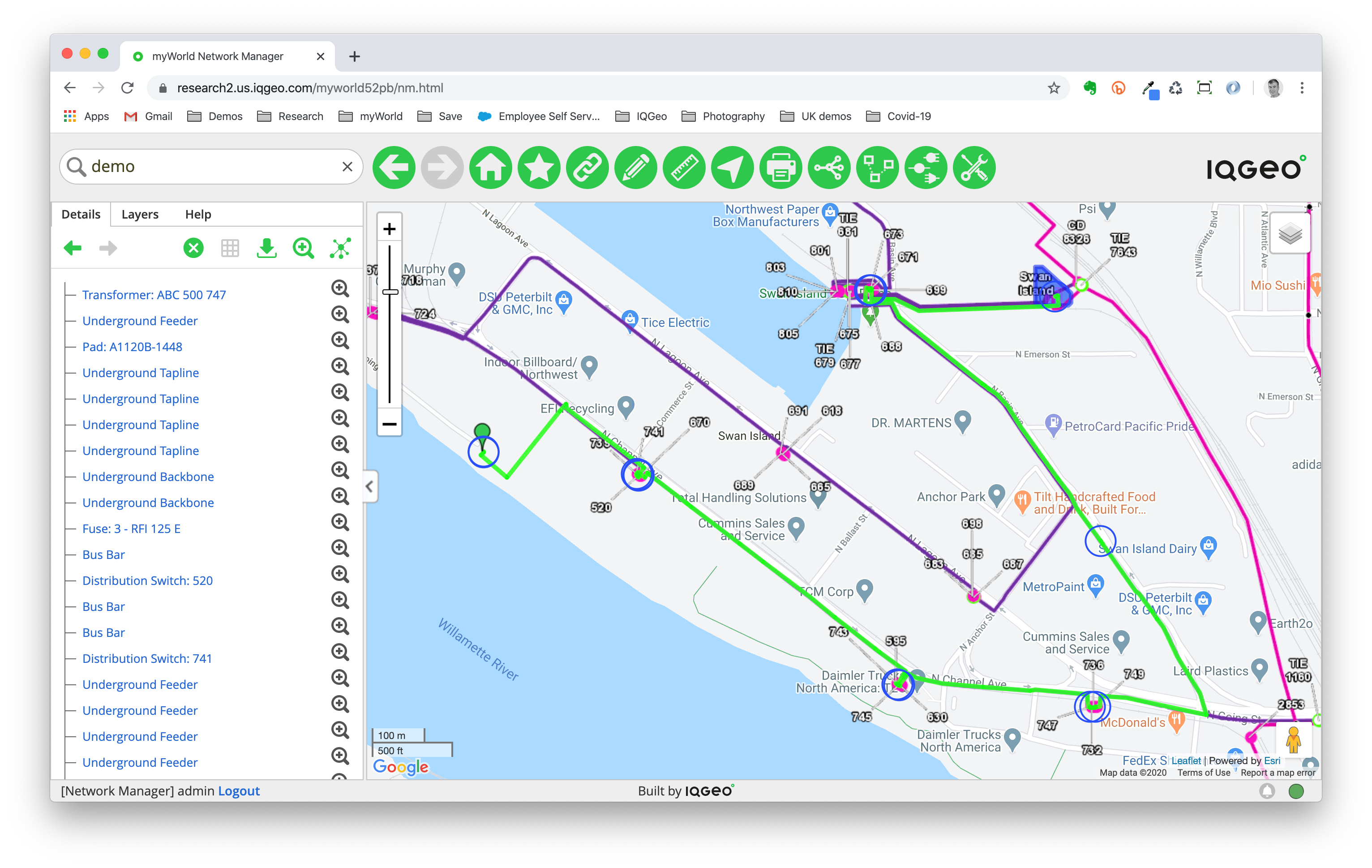 IQGeo と Esri の統合方法