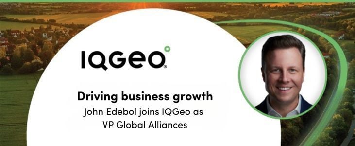 バナーを読むジョン・エデボルがグローバル・アライアンス副社長としてIQGeoに入社