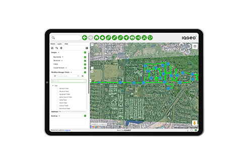 IQGeo-ワークフロー-マネージャ-地図ベースの建設チケット-デバイス-タブレット-492x328